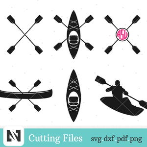 Caiaque Svg, Caiaque Svg, Clip Art de Caiaque, Monograma de Caiaque Svg, Clip Art de Caiaque, Gráficos de Caiaque, Gráficos de Caiaque, Arquivos Svg para Cricut