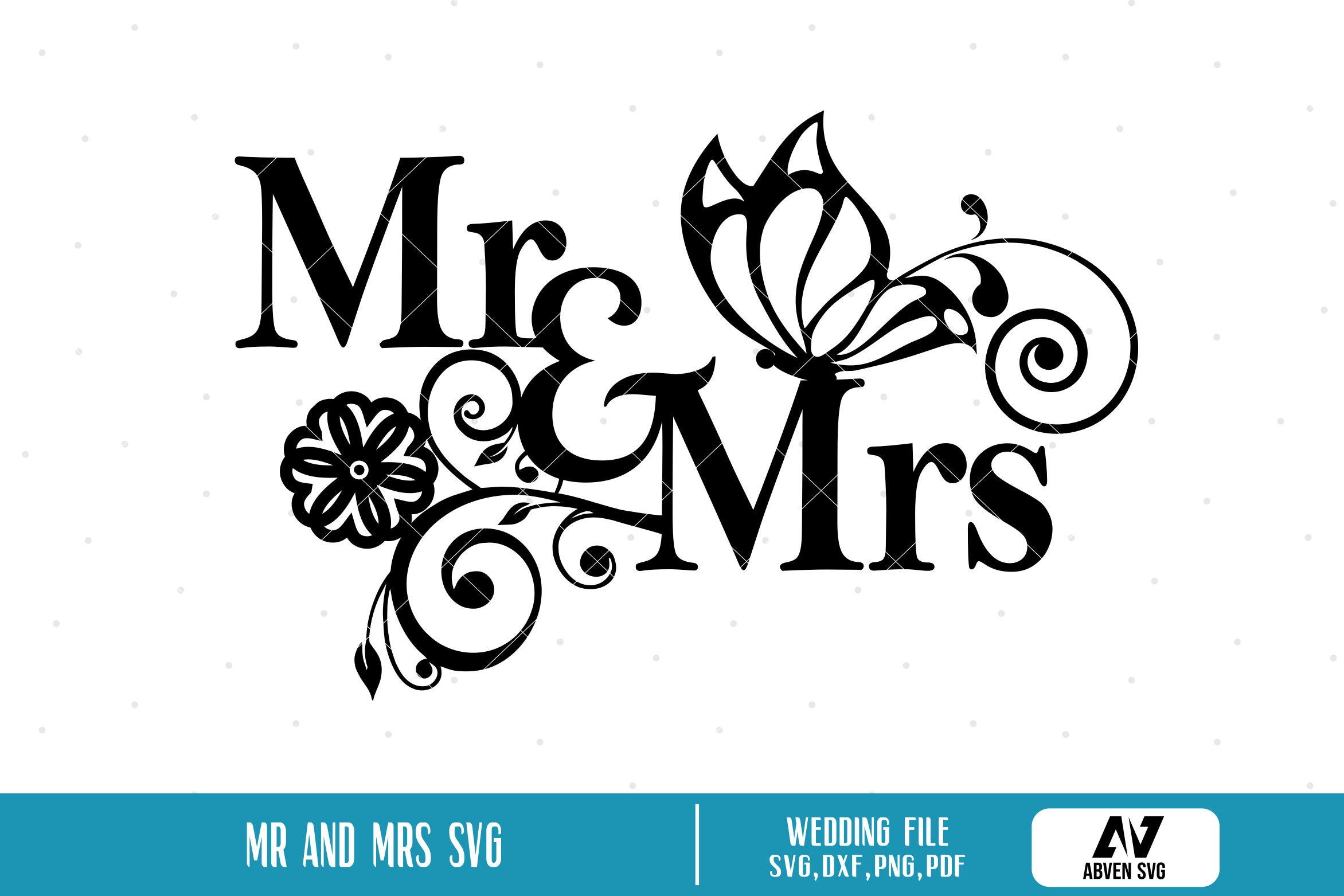 Mr and Mrs Svg Mr and Mrs Clip Art Wedding Svg Butterfly | Etsy