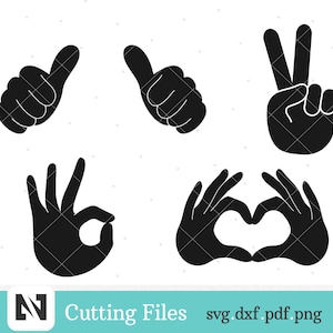 Handgest Svg, Hand Svg, Handtecken, Okejtecken Svg, Fredstecken Svg, Kärlekstecken Svg, Tummen Upp Svg, Tummen Svg, Hand Clip Art, Svg-filer