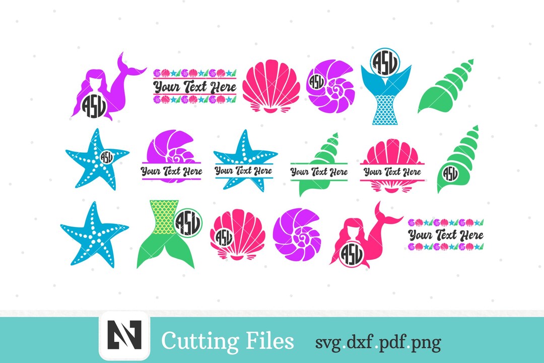 Shell Svg, Seashell Svg, Mermaid Svg, Shell Monogram Svg, Clam Svg ...