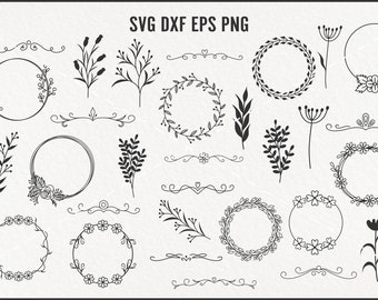 Wreath Svg, Leaf Svg, Swirl Svg, Flourish Svg, Wreath Clip Art, Wreath Graphics, Leaf Clip Art, Swirl Clip Art, Flourish Clip Art, Svg File