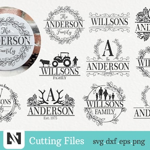 Famille monogramme Svg, monogramme Svg, nom de famille Svg, porche signe Svg, ferme monogramme Svg, monogramme divisé Svg, famille, famille cadre Svg