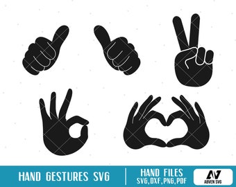 Hand Gesture Svg, Hand Svg, Hand Sign, Okay Sign Svg, Peace Sign Svg, Love Sign Svg, Thumbs Up Svg, Thumbs Svg, Hand Clip Art, Svg Files