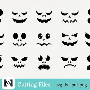 Halloween Face Svg, Scary Face Svg, Pumpkin Face Svg, Halloween Svg, Ghost Svg, Scary Clip Art, Scary Face Clip Art, Svg Files for Cricut