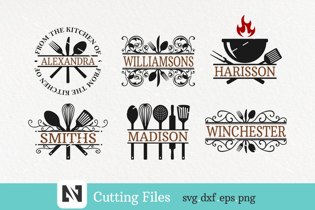 Kitchen Monogram Svg, Kitchen Svg, Cooking Monogram Svg, Kitchen ...