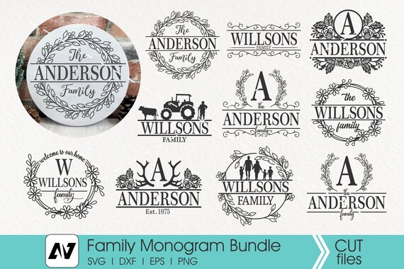 Download Family Monogram Svg Monogram Svg Family Name Svg Porch ...