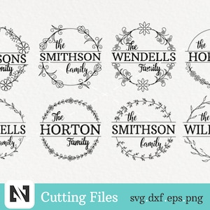 Family Monogram Svg, Split Monogram Svg, Family Sign Svg, Family Svg Files, Family Svg Images, Farmhouse Sign Svg, Family Name Svg