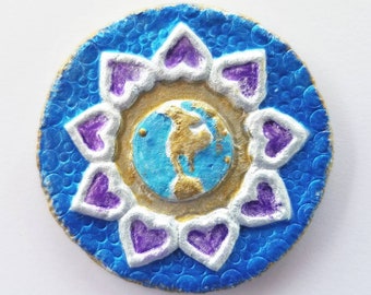 Colgante Bahai de Estrella de Nueve Puntas: Broche de Papel Maché Reciclado