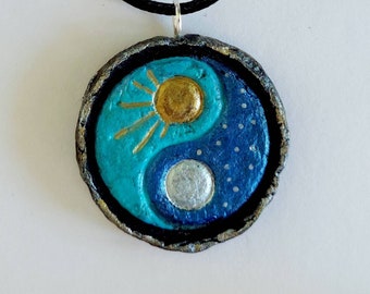 Collar Azul Yin Yang