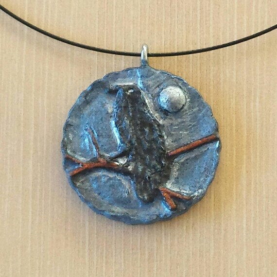 totem power animal pendant talisman amulet charms Dragonfly Pendant Necklace Blues Greens and purple recycled paper