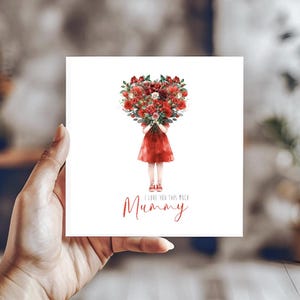 Tarjeta de rosas rojas para el Día de la Madre