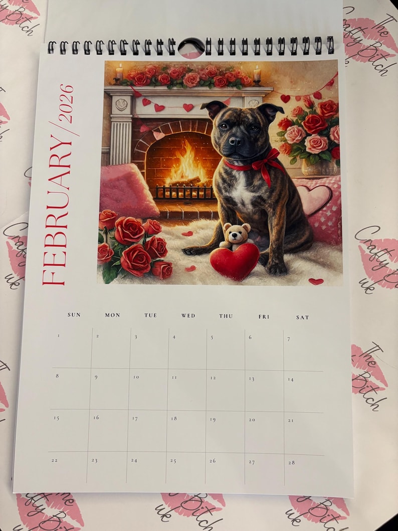 Staffordshire Bull Terrier 2026 Calendar Etsy UK
