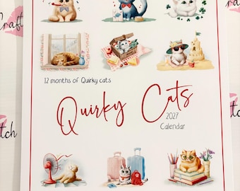 Quirky Cats 2027 Calendar