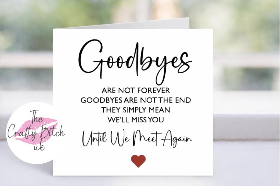 Goodbye Card - Retirement/leaving/sympathy/bon Voyage - Etsy