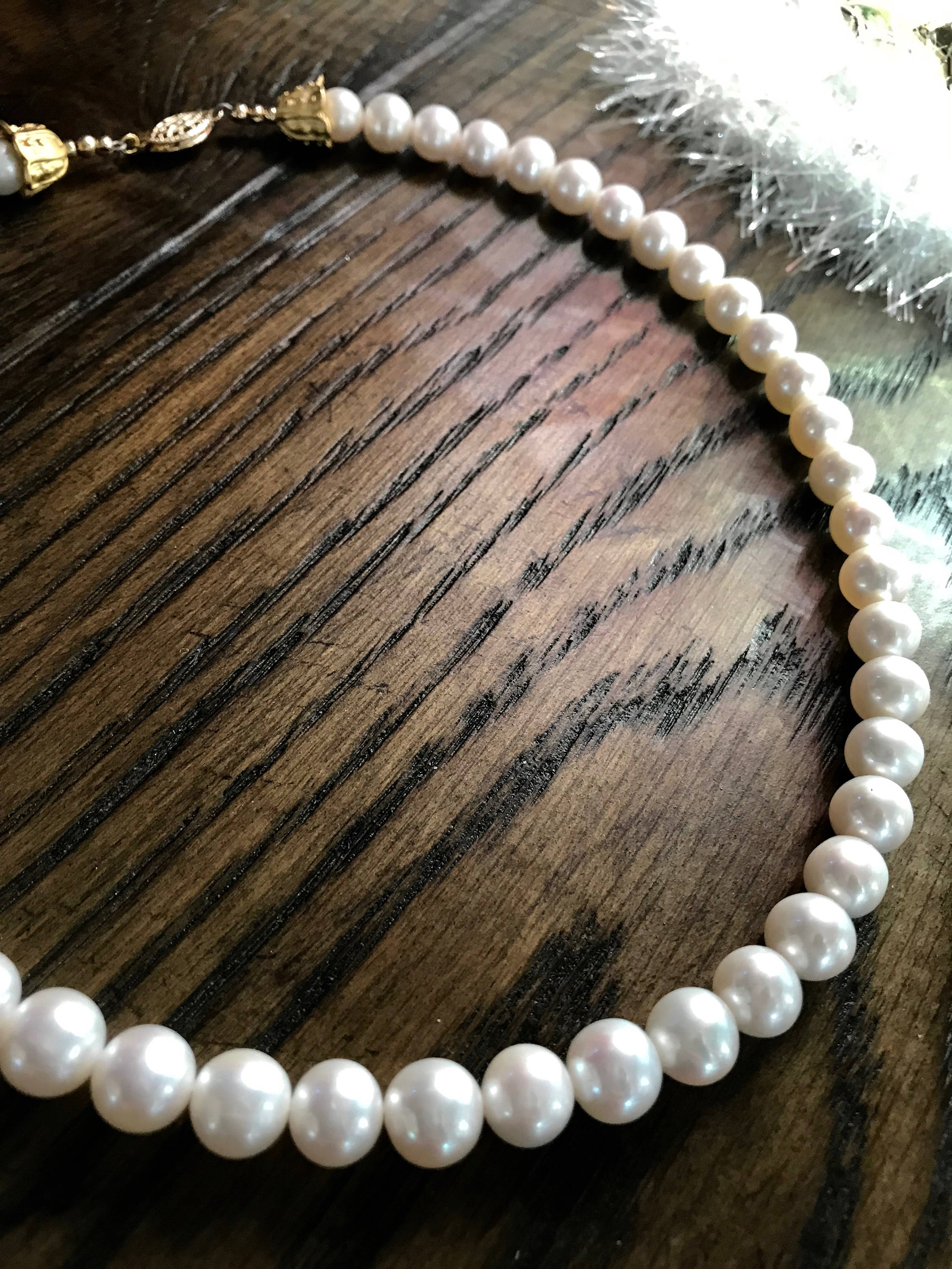 String of Pearls Classic Pearl Necklace Choker Pearl Etsy