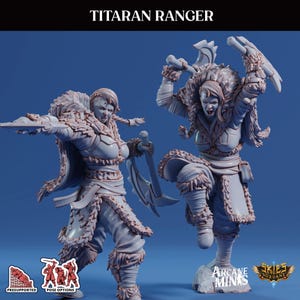 3D Printed Sordane Publishing Frosts of Issenzar - A Sordane Stories Renders Frosts of Issenzar - Titaran Ranger 28mm - 32mm D&D Wargaming