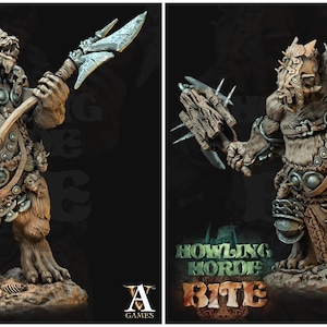 Archvillain Games imprimé en 3D Gnoll Ettin Horde hurlante 28 32 mm D&D
