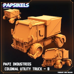 3D Printed Papsikels Cyberpunk  Sci-Fi Papz Industries Colonial Utility Truck B - 28mm 32mm