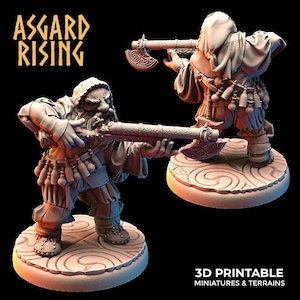 3D Printed Asgard Rising Dwarves Hooded Rangers Ranged Weapons Set 28mm - 32mm