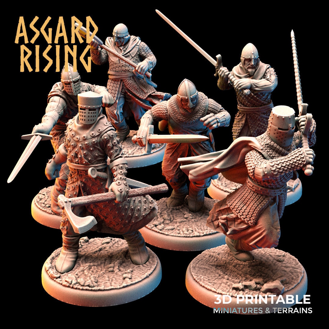 3D Printed Asgard Rising Medieval Knights Set 28mm - 32mm Ragnarok D&D ...