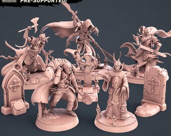 3D-geprinte STL-miniaturen kerkhofset 28 - 32 mm War Gaming D&D