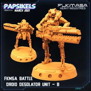 3D Printed Papsikels Cyberpunk Sci-Fi - Fukimasa Battle Droid Desolator Unit - B - 28mm 32mm