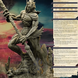 3D Printed Bestiary Vol. 4 Nafarrate - Proteus Merfolk 32mm Ragnarok D&D