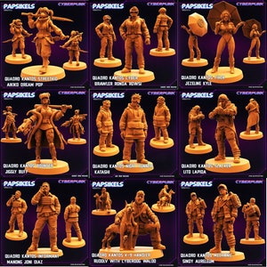 Papsikels impresos en 3D Cyberpunk Sci-Fi Quadro Kantos Set - 28mm 32mm