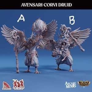 3D Printed Sordane Publishing Avensari Corvi Druid Mighty Skies A Sordane Stories Set 28 32mm D&D