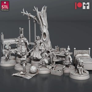 3D-utskrivna STL-miniatyrer Barnhemsset 28-32 mm Krigsspel D&D