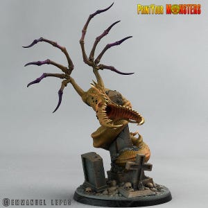 3D Printed Print Your Monsters The Living Graveyard Graveyard Dragon 28mm - 32mm D&D Wargaming
