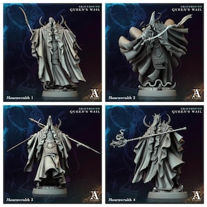 3D Printed Archvillain Games Mournwraith Gravebound Queen's Wail 28 32mm D&D