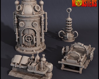 3D Printed Print Your Monsters Horrifying Laboratory Terrain Pack 28mm - 32mm D&D Wargaming