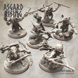 3D Printed Asgard Rising Forest Goblins Ranged Set 28mm - 32mm Ragnarok D&D