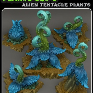 3D Printed Fantastic Plants and Rocks Alien Tentacle Plants 28mm - 32mm D&D Wargaming
