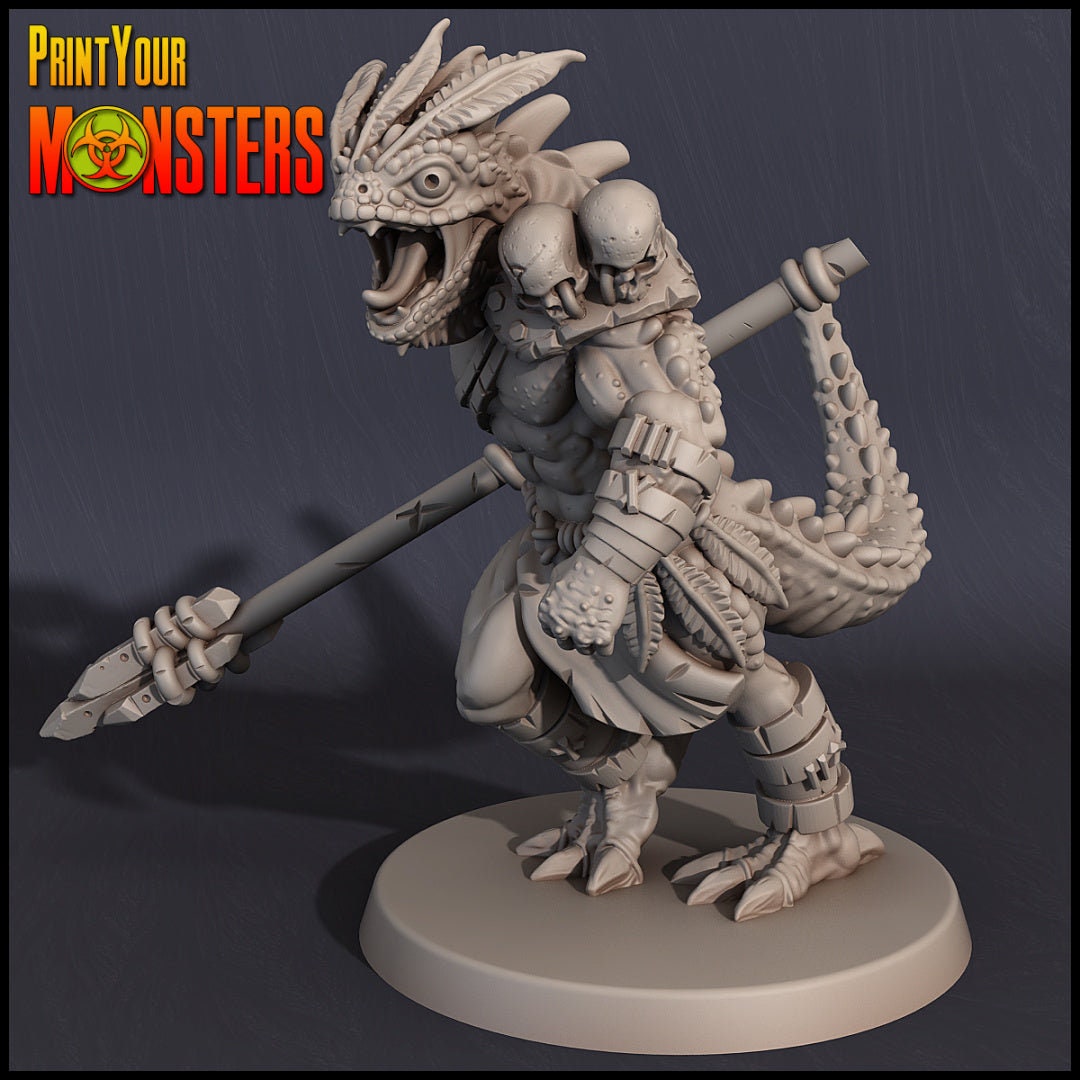 3D Printed Print Your Monsters Lizardmen Set 28mm - 32mm D&D Wargaming ...