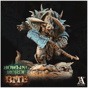 Imprimé 3D Archivillain Games Horde hurlante - Brutes gnolls 28 mm 32 mm D&D