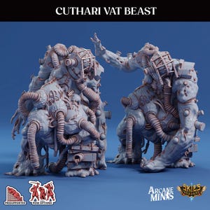 3D Printed Arcane Minis Cuthari Vat Beast Echoes of Madness A Sordane Stories 28 32mm D&D