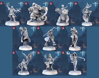 Miniaturas STL impresas en 3D Los magos de Frost City 28 - 32 mm War Gaming D&D