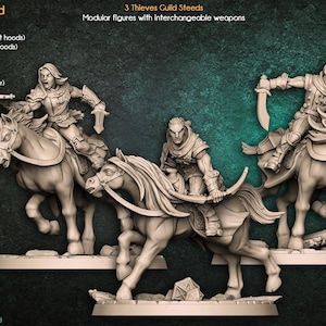 3D Printed Artisan Guild Thieves Guild Steeds Thieves Guild 28mm 32mm