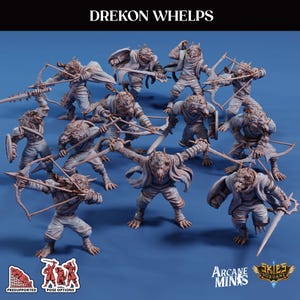 3D Printed Sordane Publishing Frosts of Issenzar - A Sordane Stories Renders Frosts of Issenzar - Drekon Whelps 28mm - 32mm D&D Wargaming