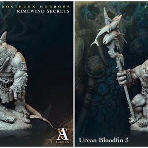 3D Printed Archvillain Games Frostburn Horrors Rimewind Secrets - Urcan Bloodfin 28mm 32mm D&D