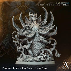 3D-geprinte aartsvijandspellen Ammon Diah The Voice from Afar Sandstorm Dreams of Ammon Diah 28 32 mm D&D