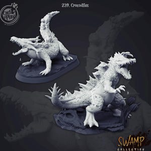 3D Printed Cast n Play Swamp Collection - Crocodiles 28mm 32mm D&D