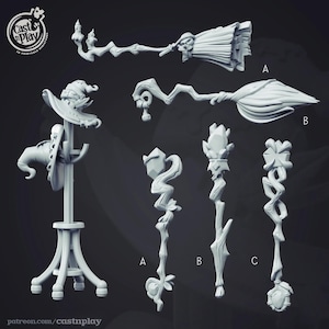 3D Printed Cast n Play Wizard Props Wizard's Guild Set 28mm 32mm D&D