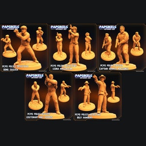 3D Printed Papsikels Cyberpunk Sci-Fi Pcpd Police Officer Detective Set - 28mm 32mm