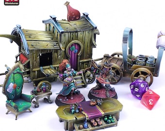 3D Printed STL Miniatures Potion Vendor Set 28mm - 32mm War Gaming D&D