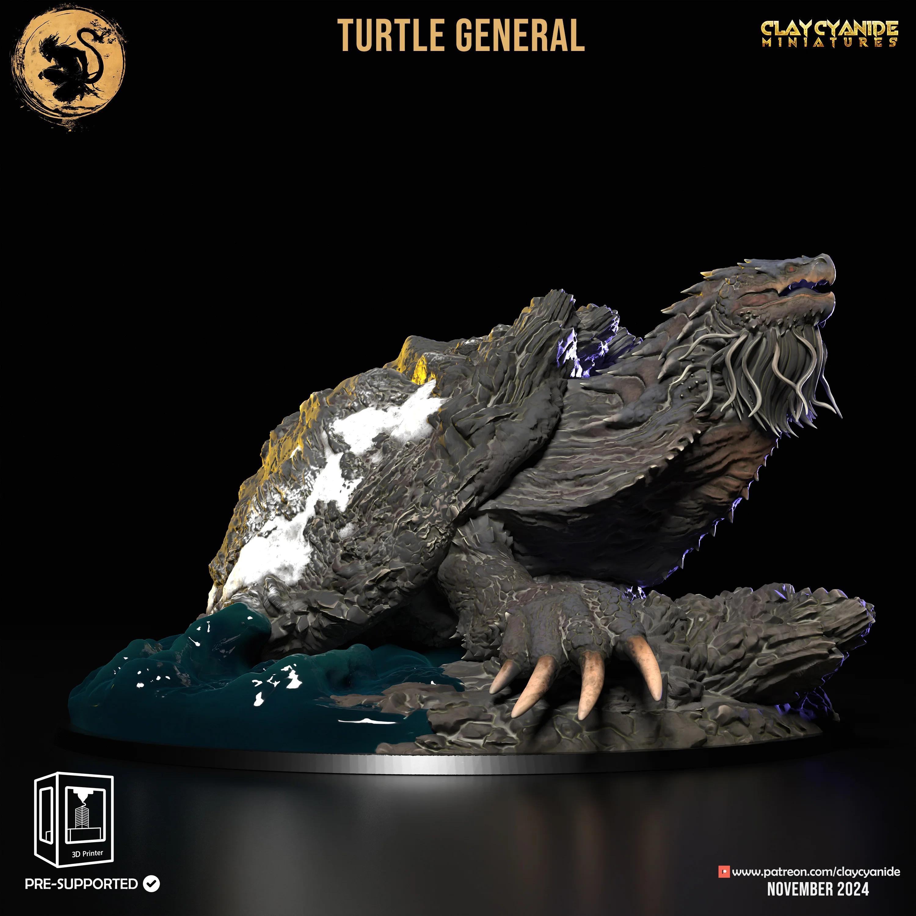 3D Printed Clay Cyanide Turtle General Black Myth Wukong 28 32 Mm