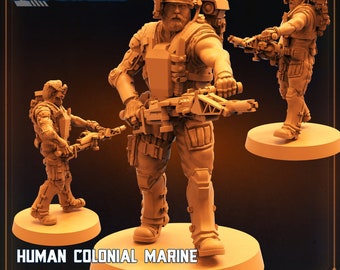 3D Printed Papsikels Cyberpunk Sci-Fi - Human Colonial Marine Michael Sharpe - 28mm 32mm
