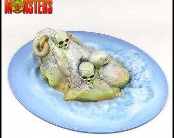 3D Druck deines Monster Ocean Skull Rock 28 32 mm D&D